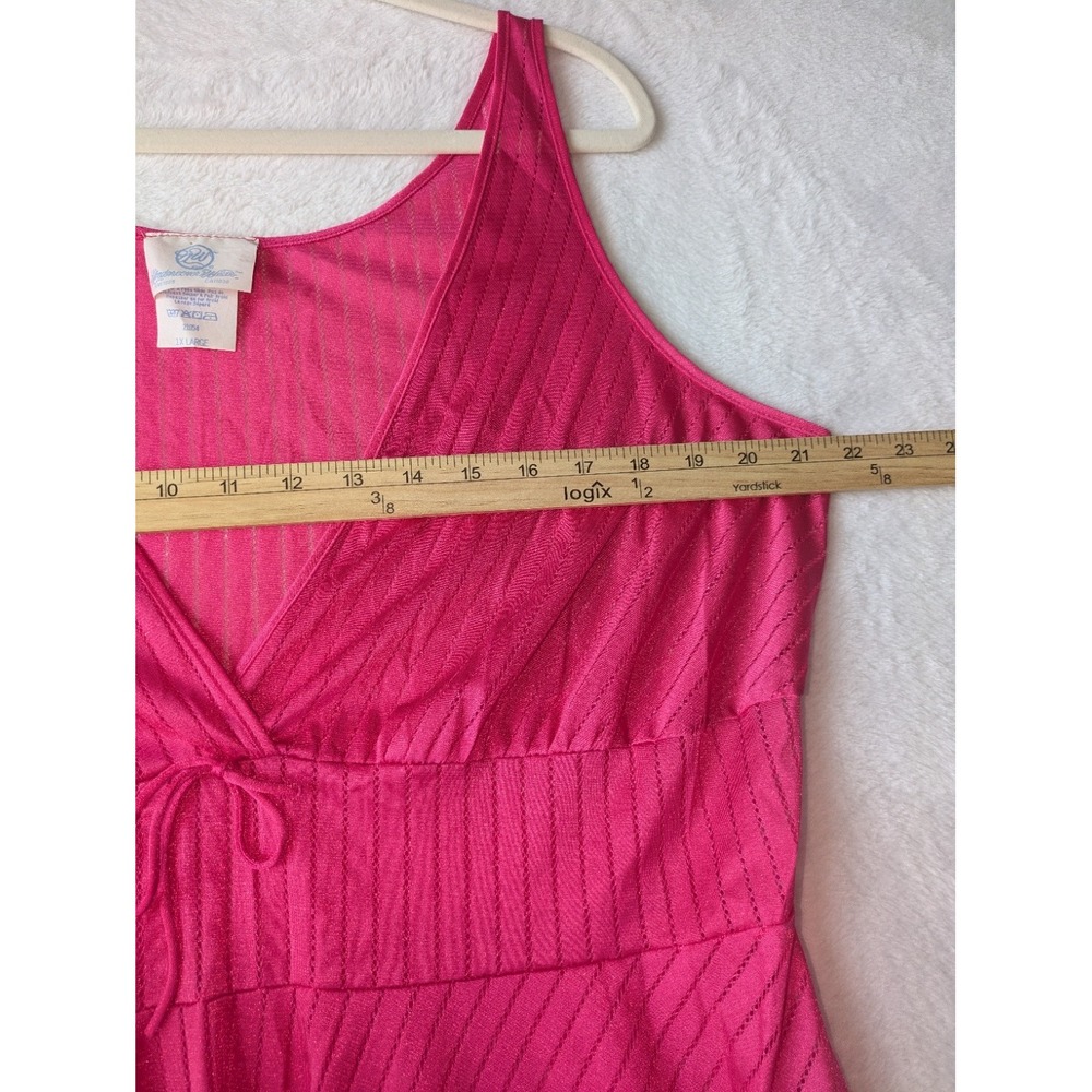 Vintage Undercover Wear Nightgown Pink Nylon Lingerie Dress 1X‎ Large USA - Picture 10 of 11